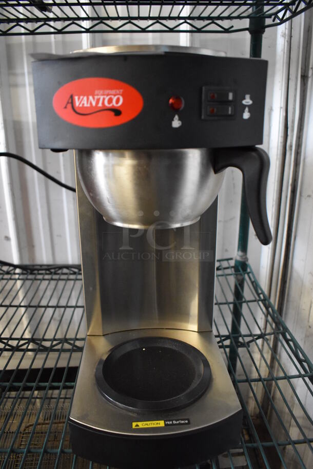 Avantco C10 Stainless Steel Commercial Countertop 2 Burner Coffee Machine w/ Metal Brew Basket. 120 Volts, 1 Phase. 8x14x17 - Image 2 of 6