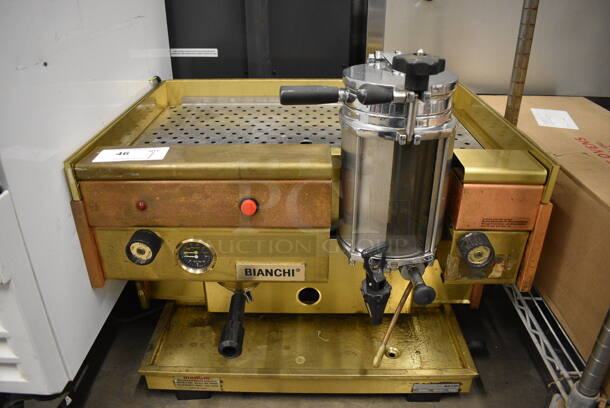 Bianchi Metal Commercial Countertop Single Group Espresso Machine w/ Portafilter. 110 Volts, 1 Phase. 27x24x24
