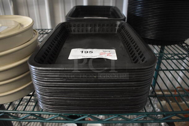 24 Black Poly Food Baskets. 8.5x12x2. 24 Times Your Bid!