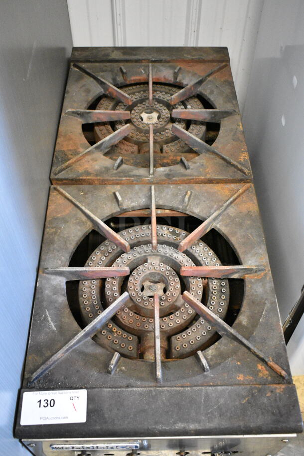 Radiance Stainless Steel Commercial Countertop Natural Gas Powered 2 Burner Range.  - Image 3 of 5