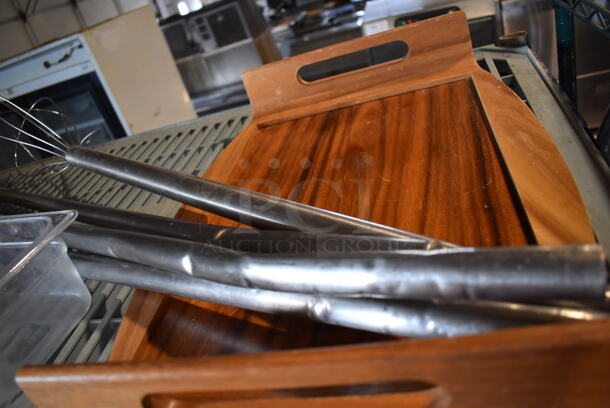 ALL ONE MONEY! Lot of Contents of Shelving Unit Including Metal Bowls, Chafing Dishes, Poly Bins, Bus Bins, Metal Baking Pans and Dish Caddies. Does Not Include Shelving Unit.  - Image 10 of 12