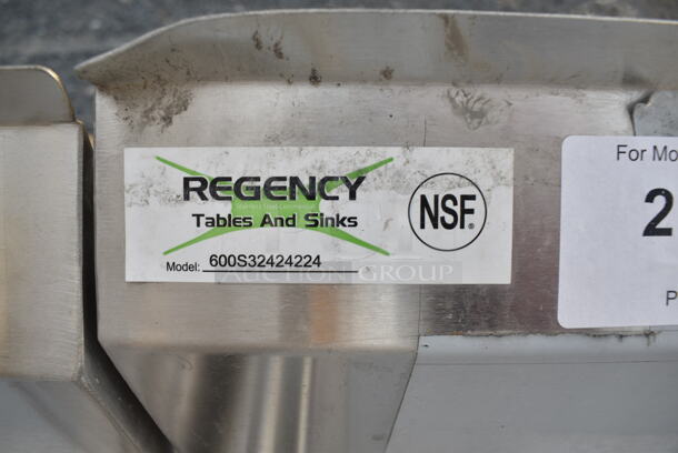 BRAND NEW SCRATCH AND DENT! Regency 600S32424224 Stainless Steel 87" 2 Bay Sink w/ Dual Drain Boards. Bays 24x24x13. Drain Boards 16.5x25.5  - Image 10 of 10