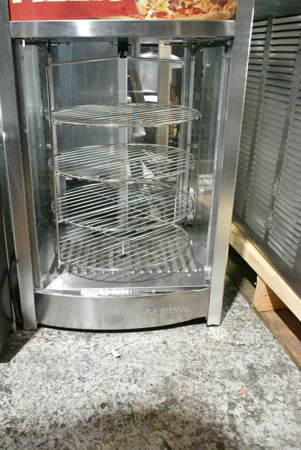 BRAND NEW SCRATCH AND DENT! ServIt 423PDW12D2 Stainless Steel 12" Self-Service Pizza Warmer with 4-Shelf Rotating Rack. 120 Volts, 1 Phase. Tested and Working! - Image 3 of 7