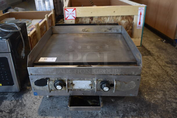 Star 624 T Stainless Steel Commercial Countertop Gas Powered Flat Top Griddle. 20,000 BTU.