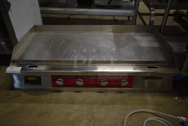 Avantco 177EG48N Stainless Steel Commercial Countertop Electric Powered Flat Top Griddle. 208/240 Volts, 1 Phase.  - Image 1 of 4