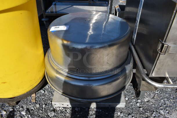 Dayton Metal Commercial Rooftop Mushroom Exhaust Fan. 19x19 Flange. 115 Volts, 1 Phase, 1/4 HSP. 1725 RPM Tested.  23x23x20