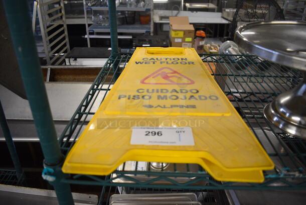 Yellow Poly Wet Floor Caution Sign. 12x1x24