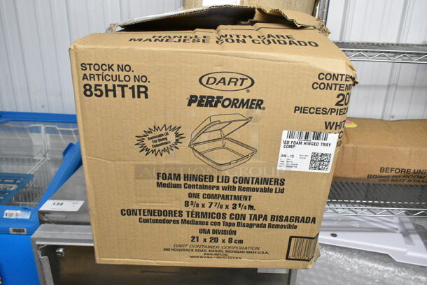 ALL ONE MONEY! Metro Lot of Various Items Including 612605070 Choice Full Size Foil Steam Table Pan Deep 3 3/8" Depth - Full Size Deep - 50/Case, 2 Sets of Casters, Dart 85HT1R 8" x 8" x 3" White Foam Square Take Out Container with Perforated Hinged Lid, Dandelion Supplement, Bladderwrack Supplement, Stainless Steel Sponges,  Notrax Mat, Poly Fan. Does Not Include Shelving Unit.  - Image 7 of 12