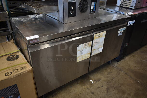 Avantco 178TUC60R Stainless Steel Commercial 2 Door Undercounter Cooler on Commercial Casters. 115 Volts, 1 Phase. Tested and Powers On But Does Not Get Cold
 - Image 2 of 8