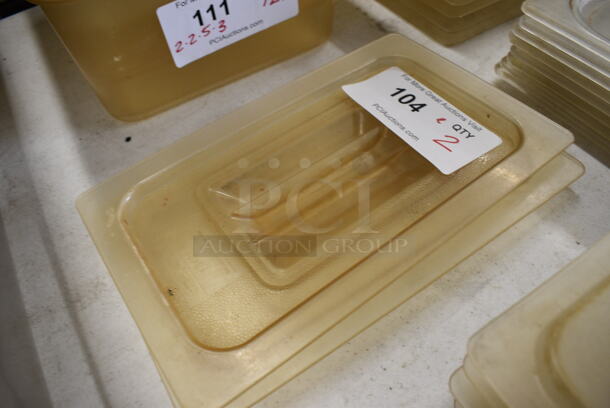 ALL ONE MONEY! Lot of 2 Clear Poly 1/4 Size Drop In Bin Lids! - Image 2 of 2