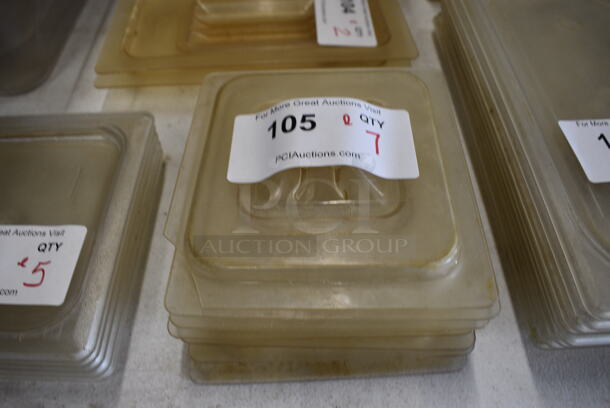 ALL ONE MONEY! Lot of 7 Clear Poly 1/6 Size Drop In Bin Lids! - Image 1 of 2