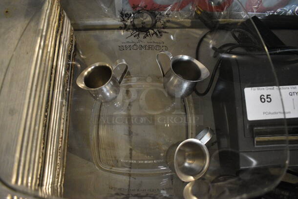 ALL ONE MONEY! Lot of 3 Metal Pitchers and Poly Bowl! 11.5x11.5x10, 4x2.5x3 - Image 2 of 3