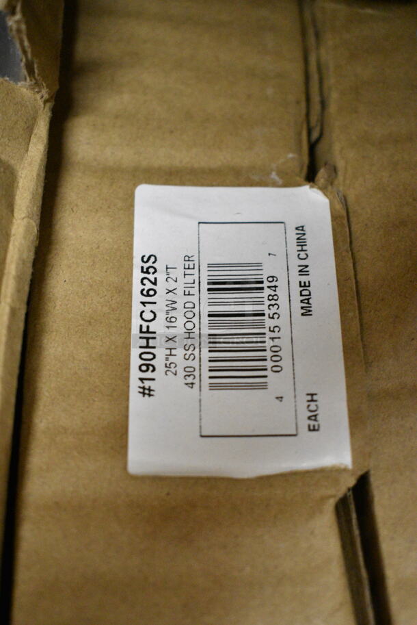 6 BRAND NEW IN BOX! 190HFC1625S 25"(H) x 16"(W) x 2"(T) Stainless Steel Hood Filter. 6 Times Your Bid!  - Image 3 of 3