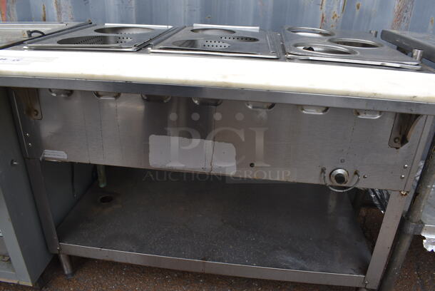 Commercial Stainless Steel Natural Gas Powered Work Station Steam Table With Undershelf on Free Standing Legs. - Image 6 of 6