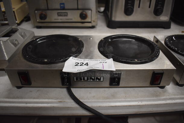 Bunn WX2 Stainless Steel Commercial Countertop 2 Burner Coffee Pot Warmer. 120 Volts, 1 Phase. 14x7x2.5. Tested and Working! - Image 1 of 4