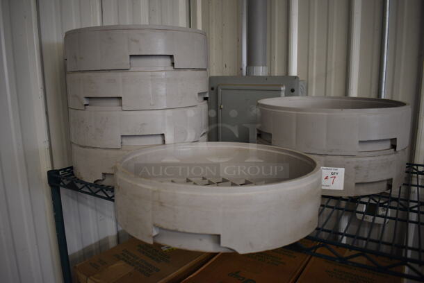 ALL ONE MONEY! Lot of 7 Gray Poly Round Dish Caddies! Goes GREAT w/ Lot 62! 15.5x15.5x4 - Image 1 of 3