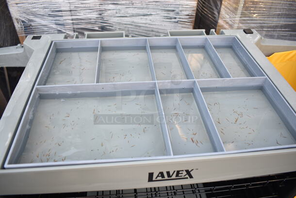 BRAND NEW SCRATCH AND DENT! Lavex 274HKCARTLG Hotel / Housekeeping Cart - Large Four Shelf on Commercial Casters.  - Image 7 of 8