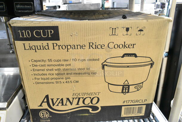 IN ORIGINAL BOX! Avantco 177GRCLP Liquid Propane 110 Cup (55 Cup Raw) Gas Rice Cooker - 22,000 BTU - Image 2 of 2