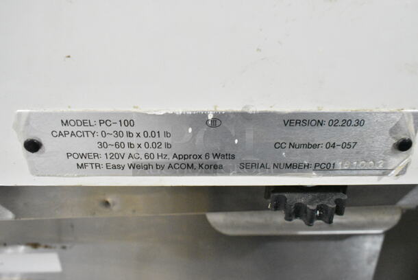 Easy Weigh PC-100 Metal Countertop Scale. Tested and Working! - Image 3 of 3