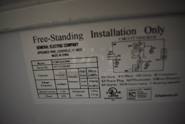 General Electric FCM7SUCWW Free Standing Freezer. Tested and Working (Main Building) - Image 8 of 9