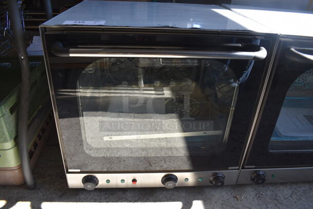 BRAND NEW! Perspective Model EB-1A Stainless Steel Commercial Countertop Electric Powered Convection Oven w/ View Through Door and Metal Oven Racks. 220 Volts, 1 Phase. 23.5x23x22.5