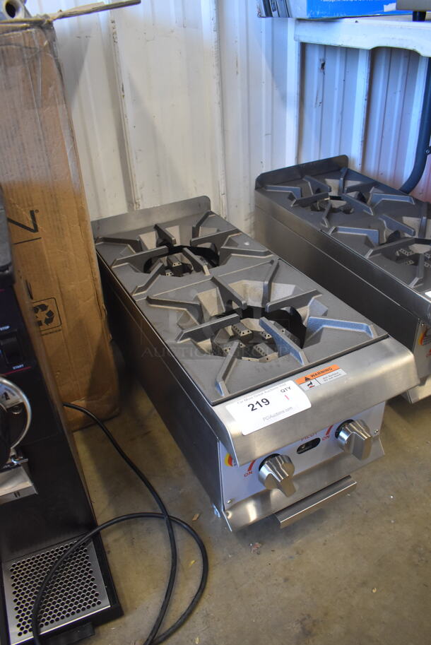 LIKE NEW AND USED A FEW TIMES! CPG 351RCCPG 12 NL Stainless Steel Commercial Countertop Natural Gas Powered 2 Burner Range. Tested and Working! - Image 2 of 6