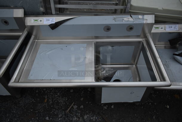 BRAND NEW SCRATCH AND DENT! Regency 600S1181824 LFT Stainless Steel Commercial Single Bay Sink w/ Left Side Drain Board. No Legs Bay 18x18. Drain Board 22x20 - Image 1 of 6