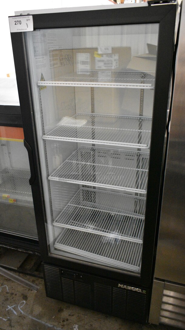 Habco SE12HC Metal Commercial Single Door Reach In Cooler Merchandiser w/ Poly Coated Racks. 115 Volts, 1 Phase. Tested and Working! - Image 1 of 4