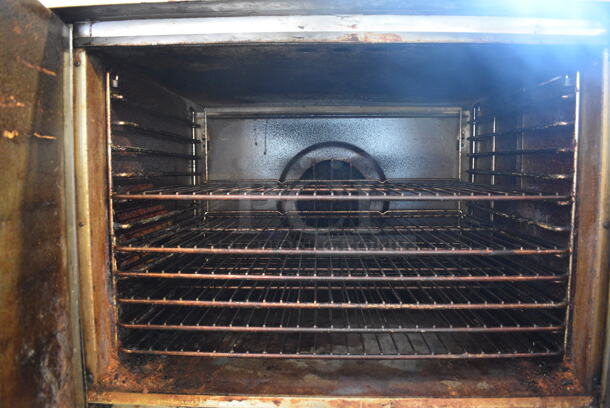 2 Blodgett Stainless Steel Commercial Electric Powered Full Size Convection Ovens w/ Solid Doors, Metal Oven Racks and Thermostatic Controls. 208-220 Volts, 3 Phase. 38x39x65. 2 Times Your Bid! - Image 5 of 8
