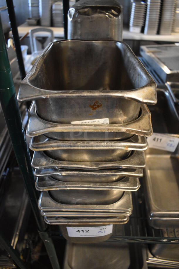 21 Stainless Steel 1/3 Size Drop In Bins. 1/3x6. 21 Times Your Bid!