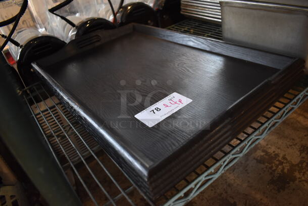 ALL ONE MONEY! Lot of 4 Poly Wood Pattern Trays. 16x26x1.5 - Image 2 of 3