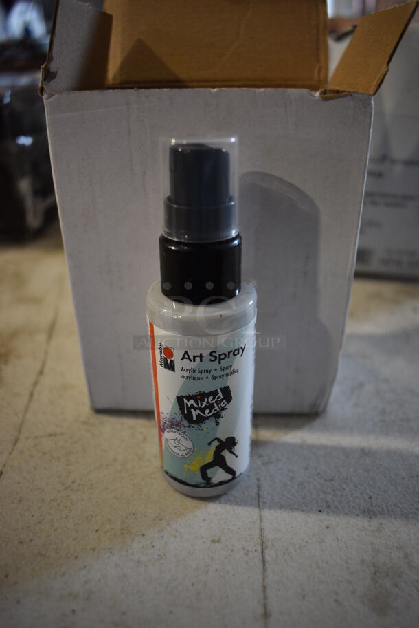 BRAND NEW Box of 6 Marabu Art Spray Bottles. 1.25x1.25x4.5
