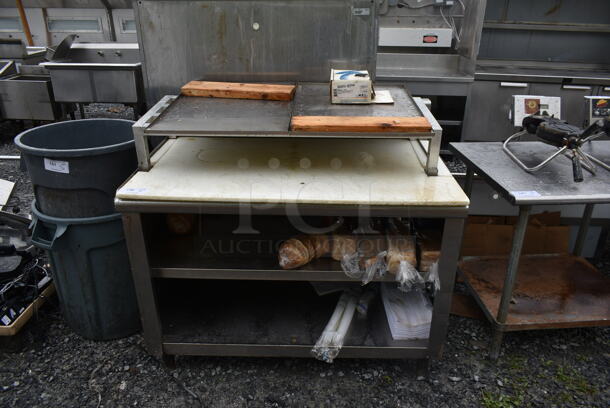 Stainless Steel Table w/ 2 Metal Under Shelves and Dunnage Rack - Image 1 of 5