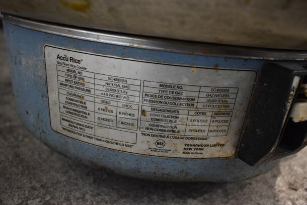 AccuRice GC-6000(N) Metal Commercial Countertop Natural Gas Powered Rice Cooker. 35,000 BTU. - Image 7 of 7
