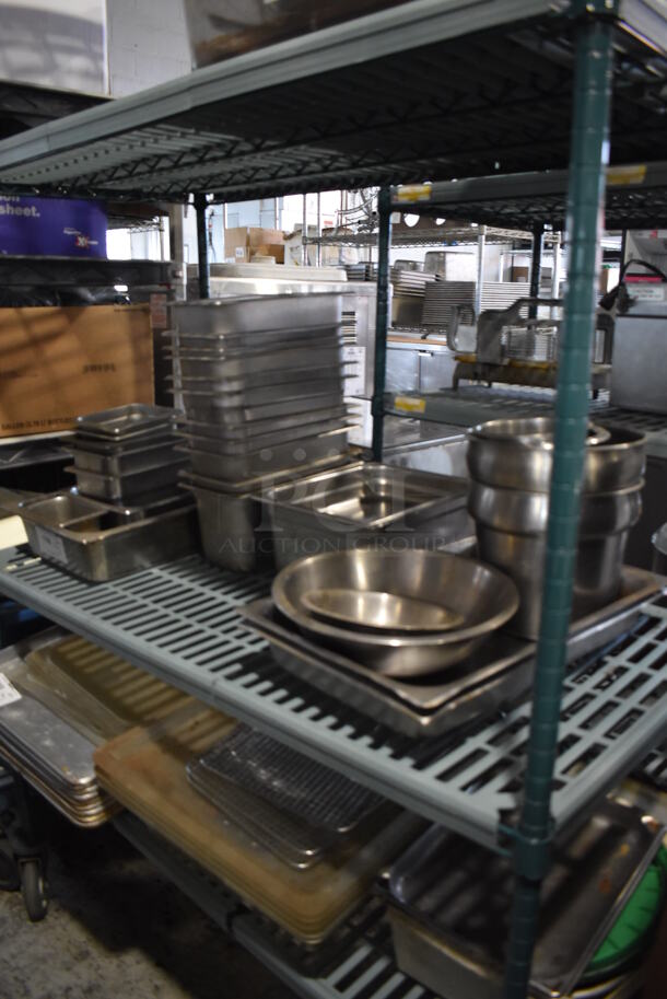 ALL ONE MONEY! Tier Lot of Various Metal Including Cylindrical Bins and Drop In Bins. Includes 1/6x6, 1/2x6 - Image 2 of 12