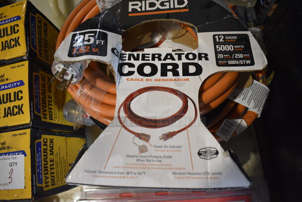 4 BRAND NEW! Rigid 25' Generator Cords. 4 Times Your Bid! - Image 4 of 4