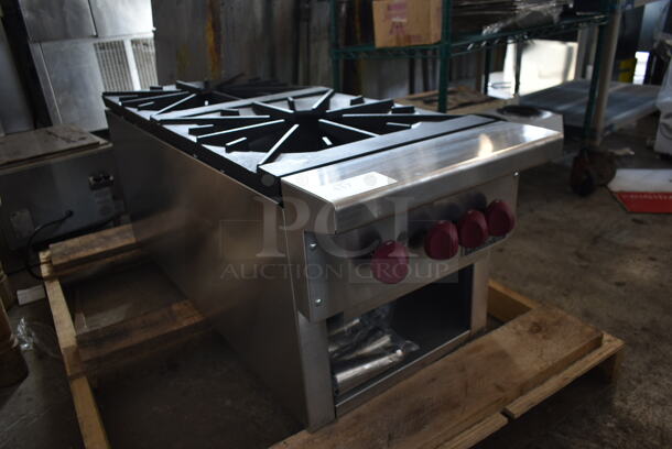 BRAND NEW! ThermaTek TSP18-2N Stainless Steel Commercial Countertop Natural Gas Powered 2 Burner Range. - Image 4 of 9