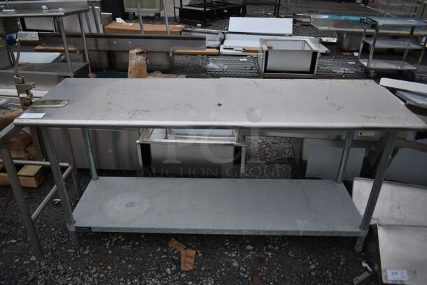 Stainless Steel Commercial Table w/ Mounted Commercial Can Opener and Metal Under Shelf. - Image 1 of 5