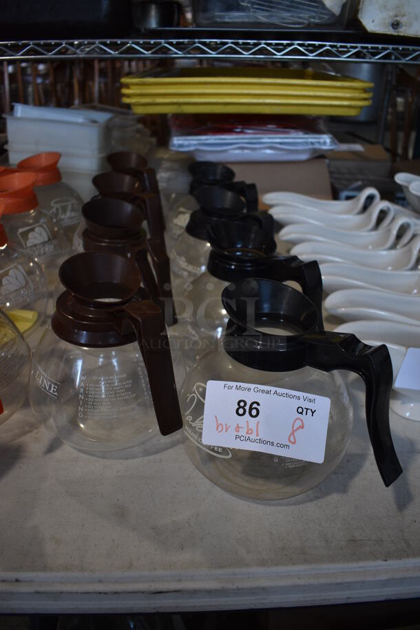 8 Coffee Pots; 4 Brown Handle and 4 Black Handle. 8x6x7. 8 Times Your Bid! - Image 1 of 4