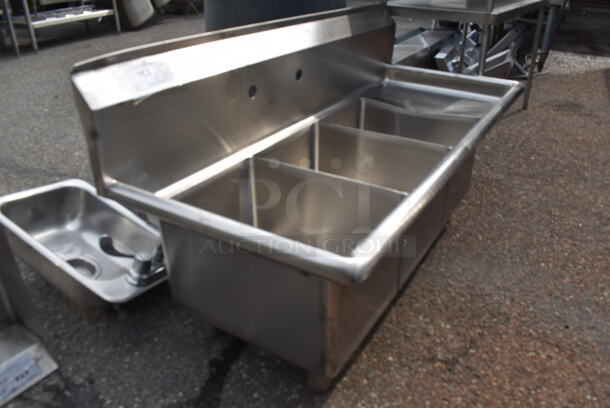 BRAND NEW SCRATCH AND DENT! KoolMore SC1211610-12R3 Triple Bowl Stainless Steel Flush Mount Kitchen Sink With Right Side Drain Board. - Image 2 of 4