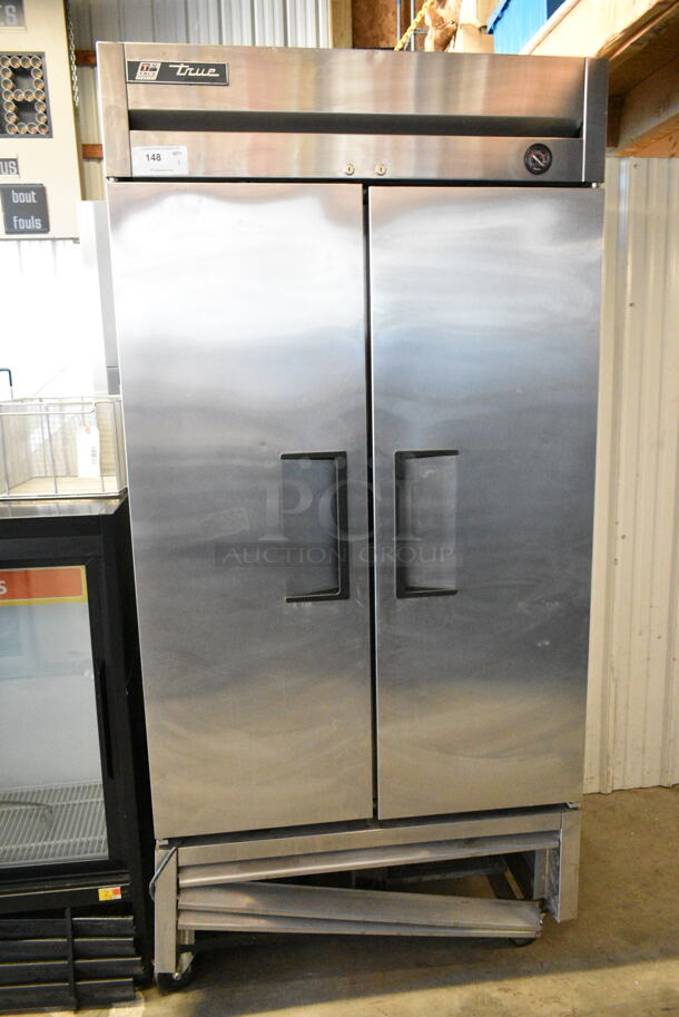 2017 True T-35 Stainless Steel Commercial 2 Door Reach In Cooler w Poly Coated Racks on Commercial Casters. 115 Volts, 1 Phase. Tested and Working! - Image 1 of 6