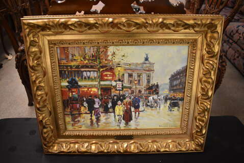 Framed Canvas Painting Reproduction of Cafe De La Paix Opera by Eduard Cortes From Art Dealer Ed Mero!