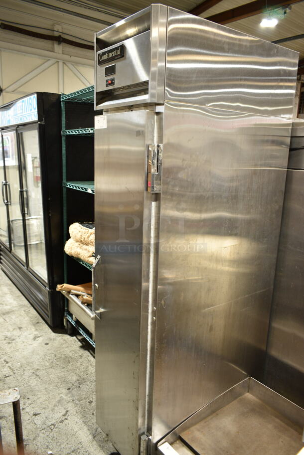 2014 Continental DL1FSE Stainless Steel Commercial Single Door Narrow Reach In Freezer w/ Poly Coated Racks on Commercial Casters. 115 Volts, 1 Phase. Tested and Working! - Image 2 of 6