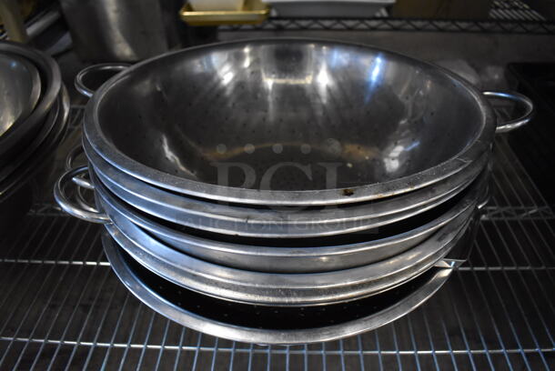 8 Various Metal Colanders. Includes 19.5x16x5. 8 Times Your Bid!