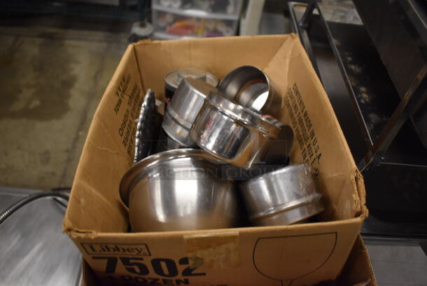 ALL ONE MONEY! Lot of 13 Various Metal Chafing Dishes w/ Drop In and Lid. Comes w/ Box of Chafing Dish Sterno Pieces - Image 2 of 5