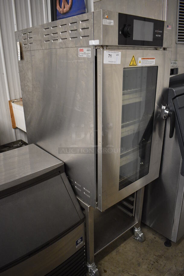 2020 Alto Shaam Model VMC H4H Vector Stainless Steel Commercial Multi Cook Oven on Stainless Steel Equipment Stand w/ Commercial Casters. 208-240 Volts, 3 Phase. 21.5x38x64 - Image 3 of 6