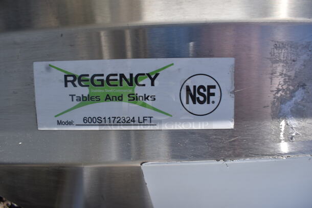 BRAND NEW SCRATCH AND DENT! Regency Stainless Steel Commercial 16-Gauge Single Compartment Sink w/ Left Side Drain Board. No Legs. Bay 17x23x12. Drain Board 22.5x25 - Image 4 of 4