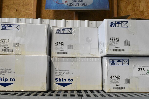 6 BRAND NEW! Vollrath 47742 4 1/4 qt Intrigue® Stainless Sauce Pan w/ Hollow Metal Handle - Induction Ready. 6 Times Your Bid!  - Image 2 of 3