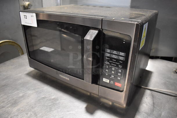 Toshiba Metal Countertop Microwave Oven w/ Plate. 19x14x12 - Image 2 of 5