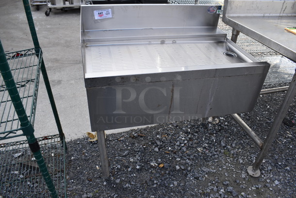 Stainless Steel Commercial Drain Board w/ Left Side Drain Board and Back Splash. 36x24x36 - Image 2 of 5